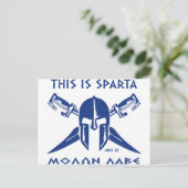 Dit is Sparta - Molon Lave - Blue Briefkaart (Staand voorkant)