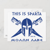 Dit is Sparta - Molon Lave - Blue Briefkaart (Voorkant / Achterkant)