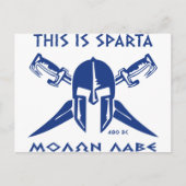 Dit is Sparta - Molon Lave - Blue Briefkaart (Voorkant)