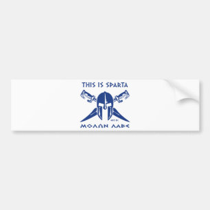 Dit is Sparta - Molon Lave - Blue Bumpersticker
