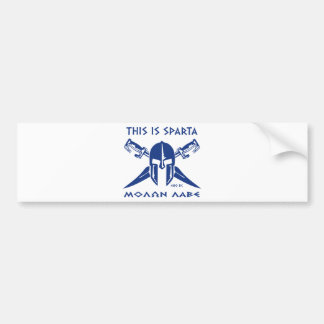 Dit is Sparta - Molon Lave - Blue Bumpersticker