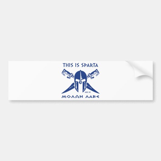 Dit is Sparta - Molon Lave - Blue Bumpersticker (Voorkant)