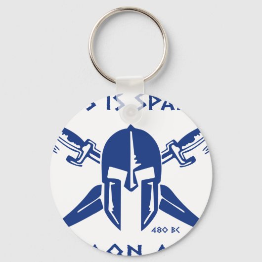 Dit is Sparta - Molon Lave - Blue Sleutelhanger (Voorkant)