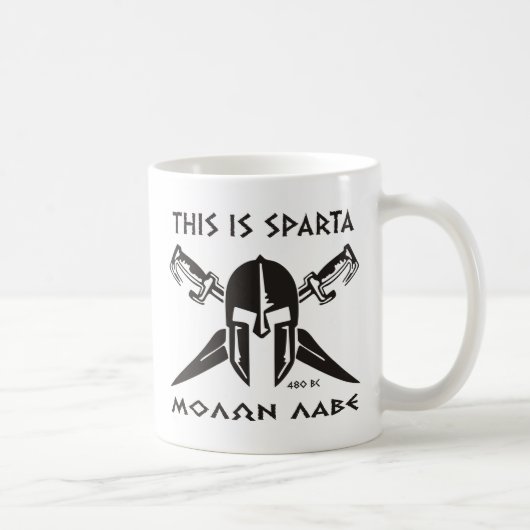 Dit is Sparta - Molon lave (zwart) Koffiemok (Rechts)