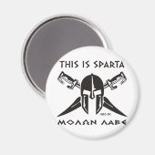 Dit is Sparta - Molon Lave - Zwart Magneet (Voorkant / Achterkant)
