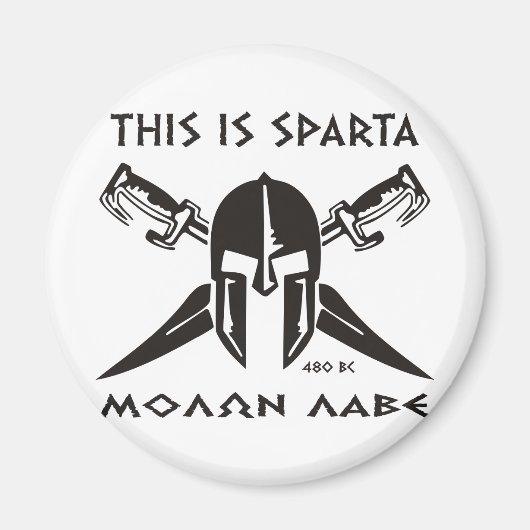 Dit is Sparta - Molon Lave - Zwart Magneet (Voorkant)