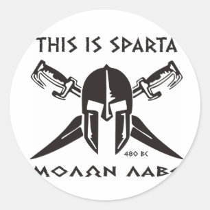 Dit is Sparta - Molon lave (zwart) Ronde Sticker
