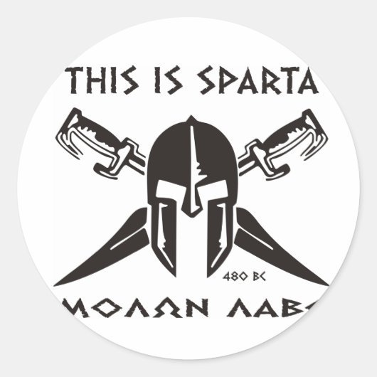 Dit is Sparta - Molon lave (zwart) Ronde Sticker (Voorkant)