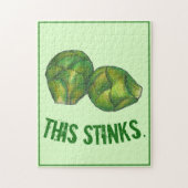 Dit is Stinky Green Brussels Sprouts Veggie Legpuzzel (Verticaal)