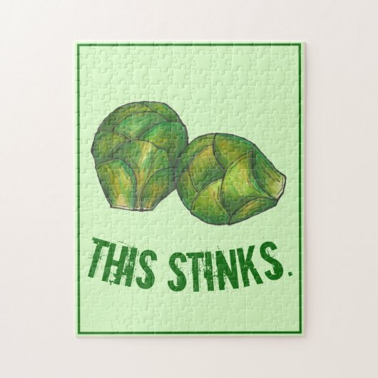 Dit is Stinky Green Brussels Sprouts Veggie Legpuzzel (Verticaal)