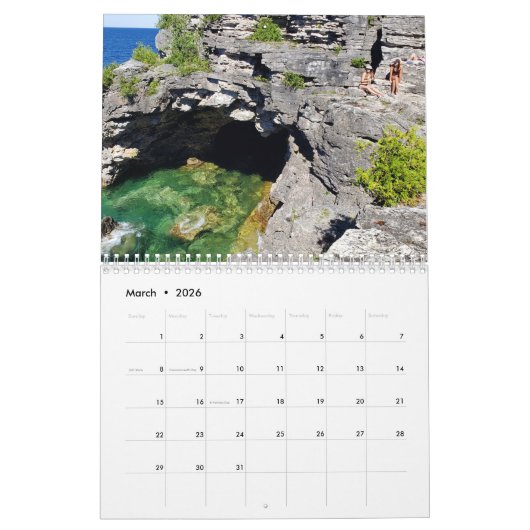 Dit is Tobermory Canada Kalender (Mar 2026)