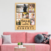 Dit is Us Burlap Farmhouse 7 Family Photo Collage Canvas Afdruk (Insitu (Woonkamer))