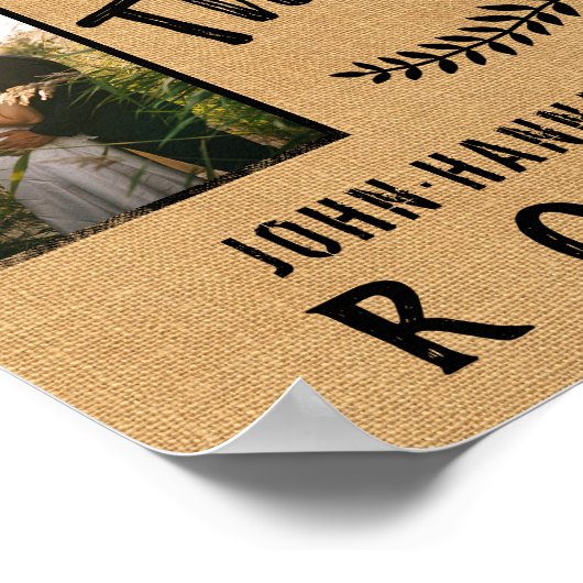 Dit is Us Burlap Farmhouse 7 Family Photo Collage Poster (Hoek)