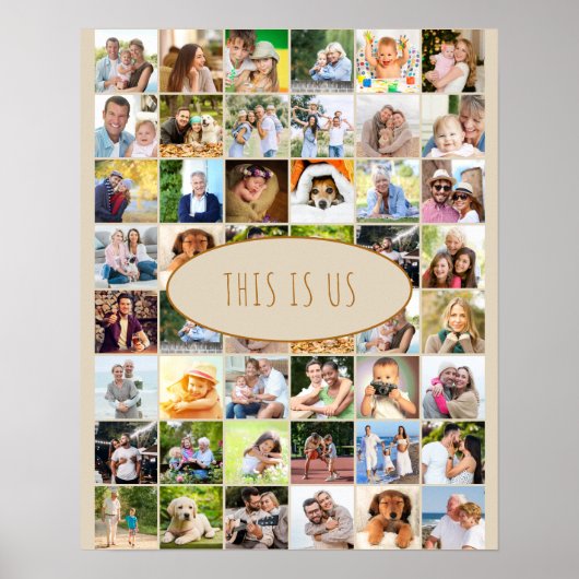 Dit is Us Photo Collage 40 Square Afbeeldingen Cre Poster (Voorkant)