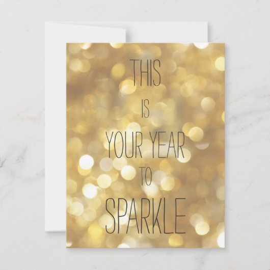 Dit is uw jaar om te sprankelen - Gold Glam Verjaa Feestdagenkaart (Voorkant)