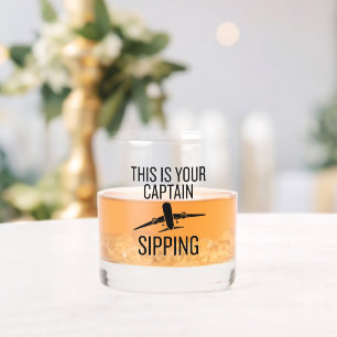 Dit Is Uw Kapitein Die Grappig Piloot Cadeau Drink Whisky Glas