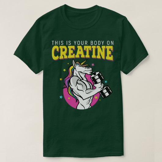 Dit is uw lichaam op de fitness van de creatinekla t-shirt (Design voorkant)
