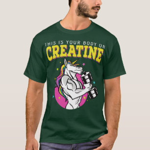 Dit is uw lichaam op de fitness van de creatinekla t-shirt
