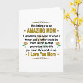 Dit is van een geweldige moeder. Moeder Kaart (Gele Bloem)