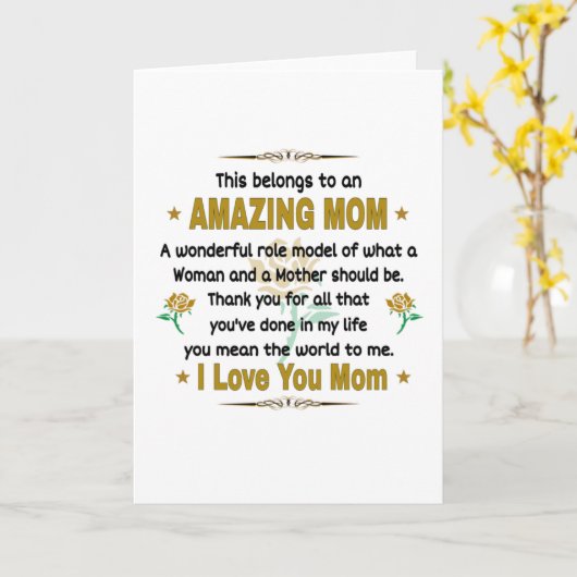 Dit is van een geweldige moeder. Moeder Kaart (Gele Bloem)