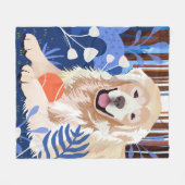 DIT IS VEEL WAAR Golden Retriever fleece deken (Voorkant (Horizontaal))