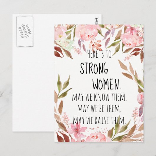 Dit is voor Sterke vrouwelijke Waterverf Roze volk Briefkaart (Voorkant / Achterkant)