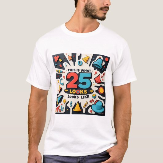 Dit is wat 25 lijkt op leuke vormen t-shirt (Voorkant)