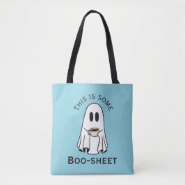 Dit is wat boo-blad geest boo met koffie tote bag