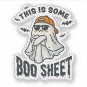 Dit is wat Boo Sheet Halloween Funny Joke Schattig Sticker (Voorkant)