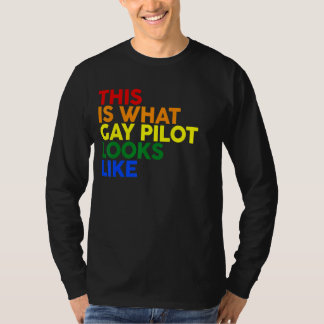 Dit is wat de Gay Pilot lijkt op LGBT Corlor Rain T-shirt