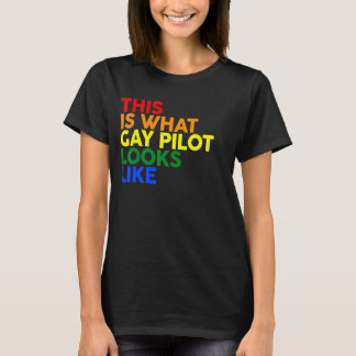 Dit is wat de Gay Pilot lijkt op LGBT Corlor Rain T-shirt