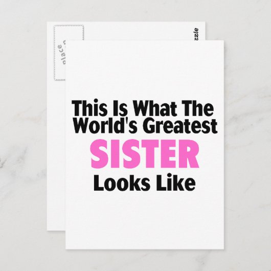 Dit is wat de grootste zuster ter wereld ziet er u briefkaart (Voorkant / Achterkant)