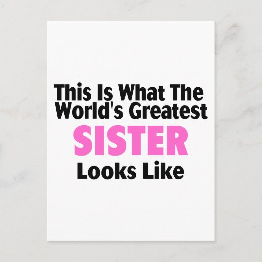 Dit is wat de grootste zuster ter wereld ziet er u briefkaart (Voorkant)