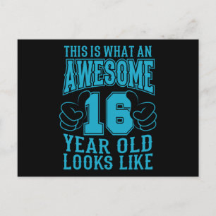 DIT IS WAT EEN AWESOME 16 JAAR OUD 16e Verjaardag Briefkaart