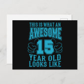 DIT IS WAT EEN GEWELDIGE 15 JAAR OUDE 15e verjaard Briefkaart (Voorkant / Achterkant)