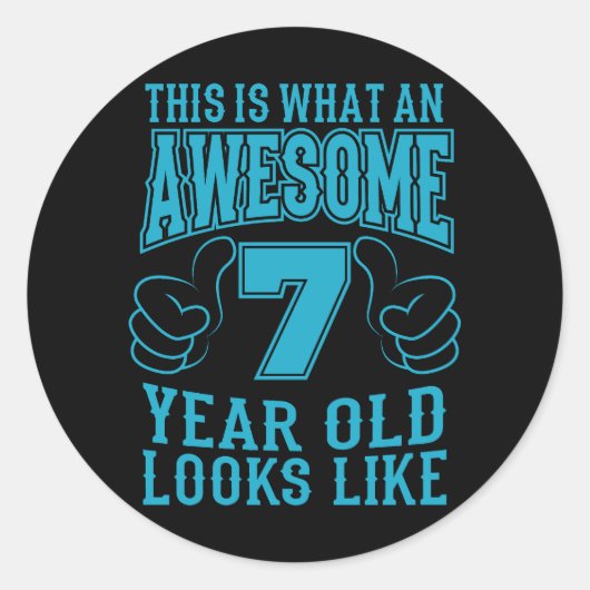 DIT IS WAT EEN GEWELDIGE 7 JAAR OUDE 7e verjaardag Ronde Sticker (Voorkant)