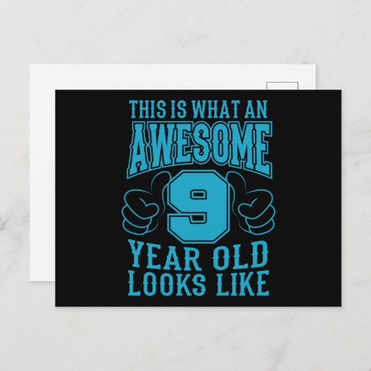 DIT IS WAT EEN GEWELDIGE 9 JAAR OUDE 9e verjaardag Briefkaart (Voorkant / Achterkant)