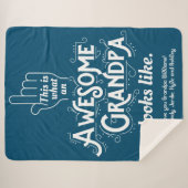 Dit is wat een Geweldige opa lijkt op blauw Sherpa Deken (Voorkant (horizontaal))