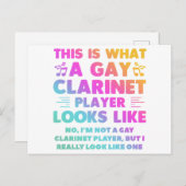 Dit is wat een homo Clarinet Player ziet eruit als Briefkaart (Voorkant / Achterkant)