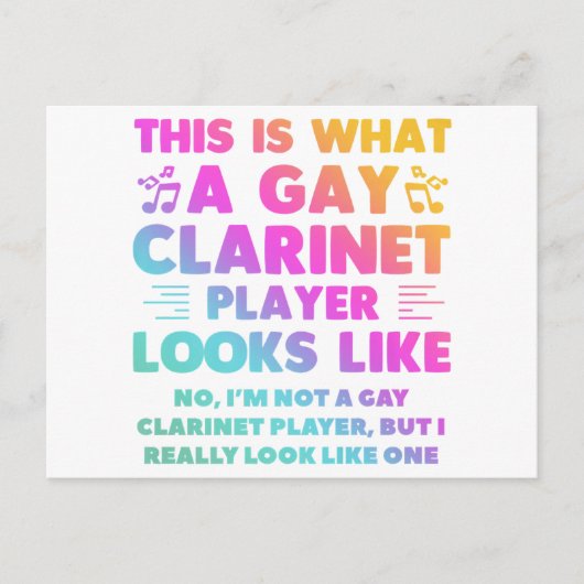 Dit is wat een homo Clarinet Player ziet eruit als Briefkaart (Voorkant)
