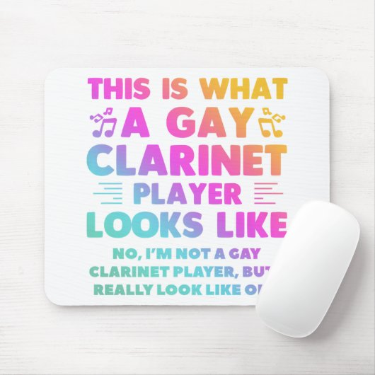 Dit is wat een homo Clarinet Player ziet eruit als Muismat (Met muis)