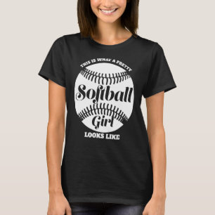 Dit is wat een softbal meisje softbal speler t-shirt