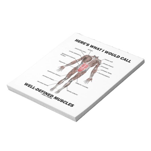 Dit is wat ik goed gedefinieerde spieren zou noeme notitieblok (Linkerzijde)