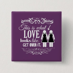 DIT IS WAT LOVE ALS LESBIAN ZIET VIERKANTE BUTTON 5,1 CM