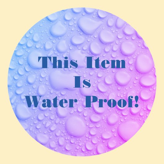 Dit item is de waterprothese van de DIY-tekst Foto Ronde Sticker