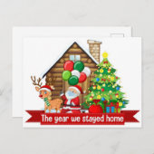 Dit jaar bleven we thuiskerstman briefkaart (Voorkant / Achterkant)