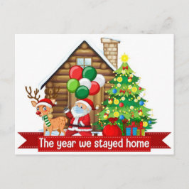 Dit jaar bleven we thuiskerstman briefkaart