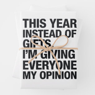 Dit jaar geef ik iedereen in plaats van een cadeau inpakpapier vel