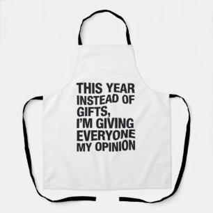 Dit jaar geef ik iedereen in plaats van een cadeau schort