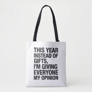 Dit jaar geef ik iedereen in plaats van een cadeau tote bag